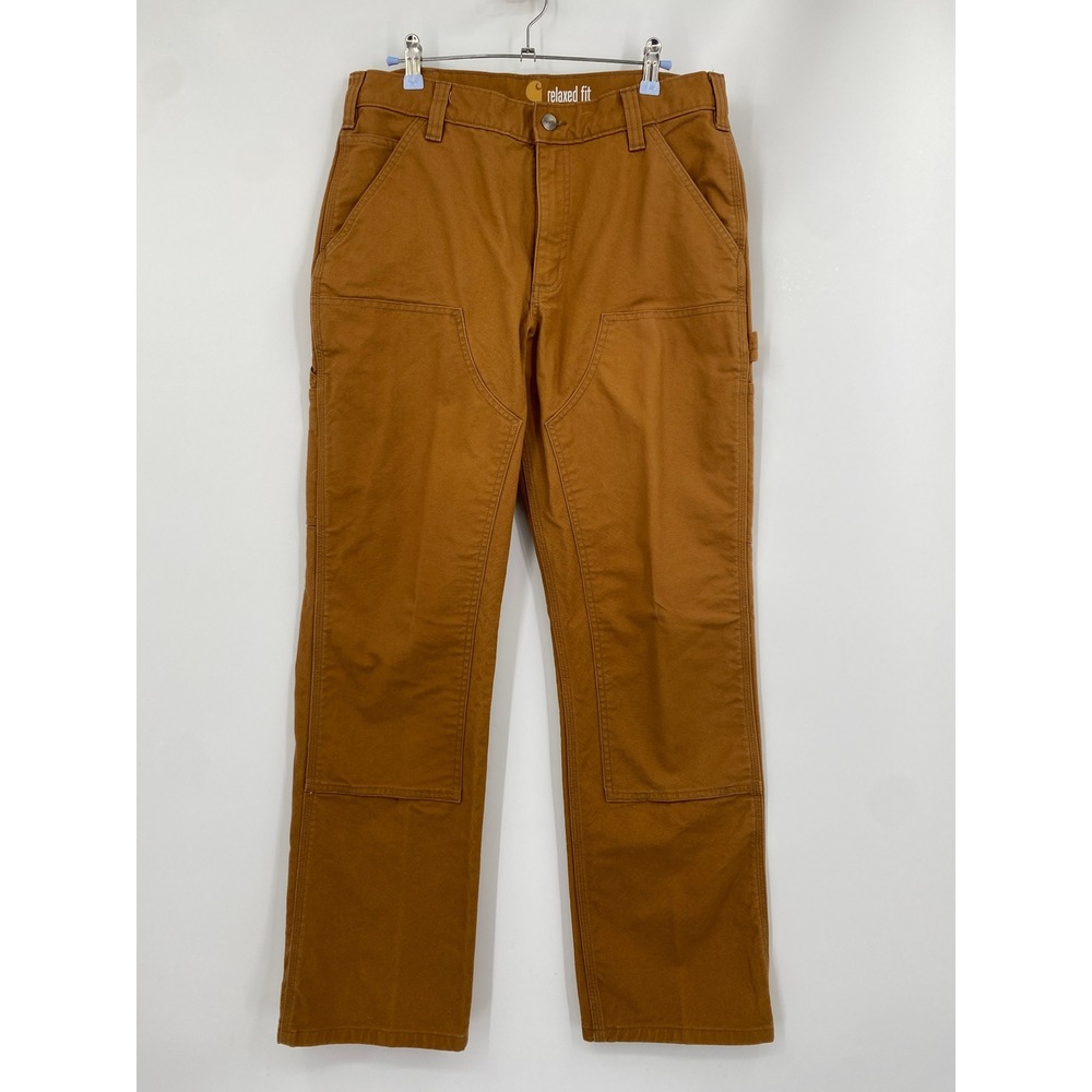 Carhartt Carpenter Pants Mens 32x32 Brown Double Knee Relaxed Fit Canvas
